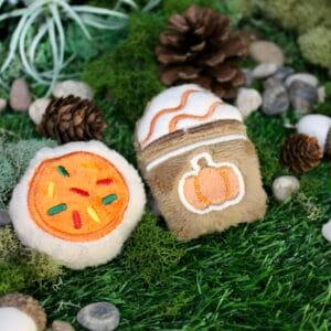Plush Pumpkin Cat-puccino & Cookie